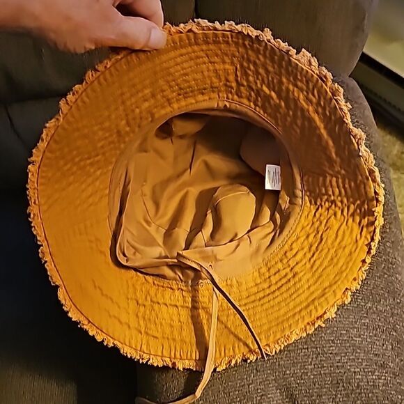 Fun Floppy Cotton Hat OS in brownish orange - Picture 3 of 3